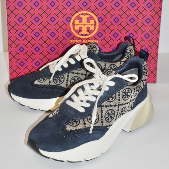 NEW TORY BURCH T MONOGRAM GOOD LUCK TRAINER - Picture 1 of 11